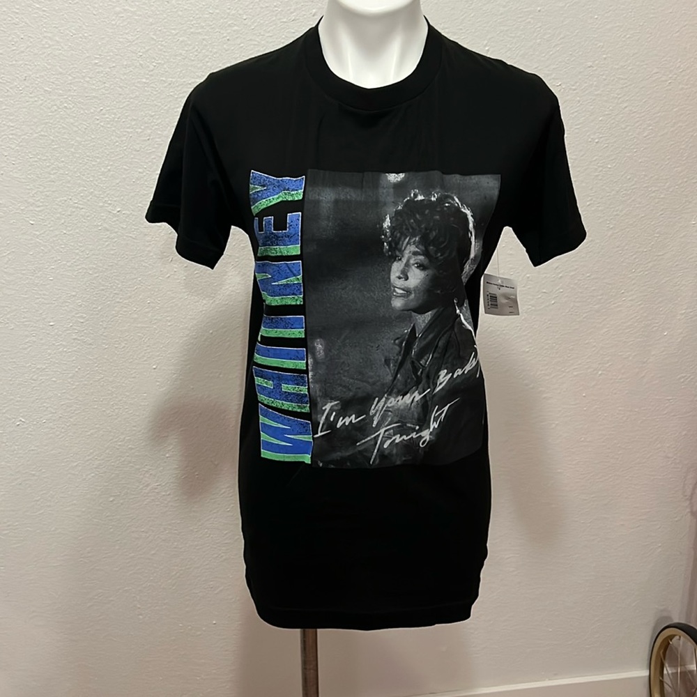 Whitney Houston Black Graphic T-shirt Sz S